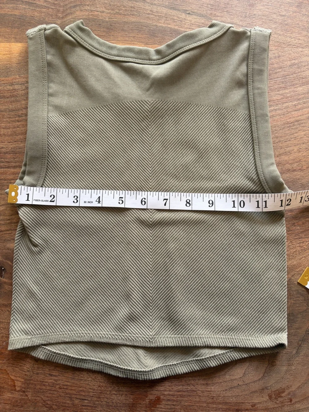 FP Movement by Free People Olive Green Ribbed Tank Top